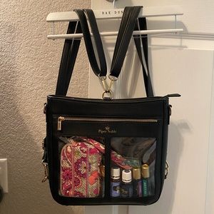 Black convertible display backpack crossbody